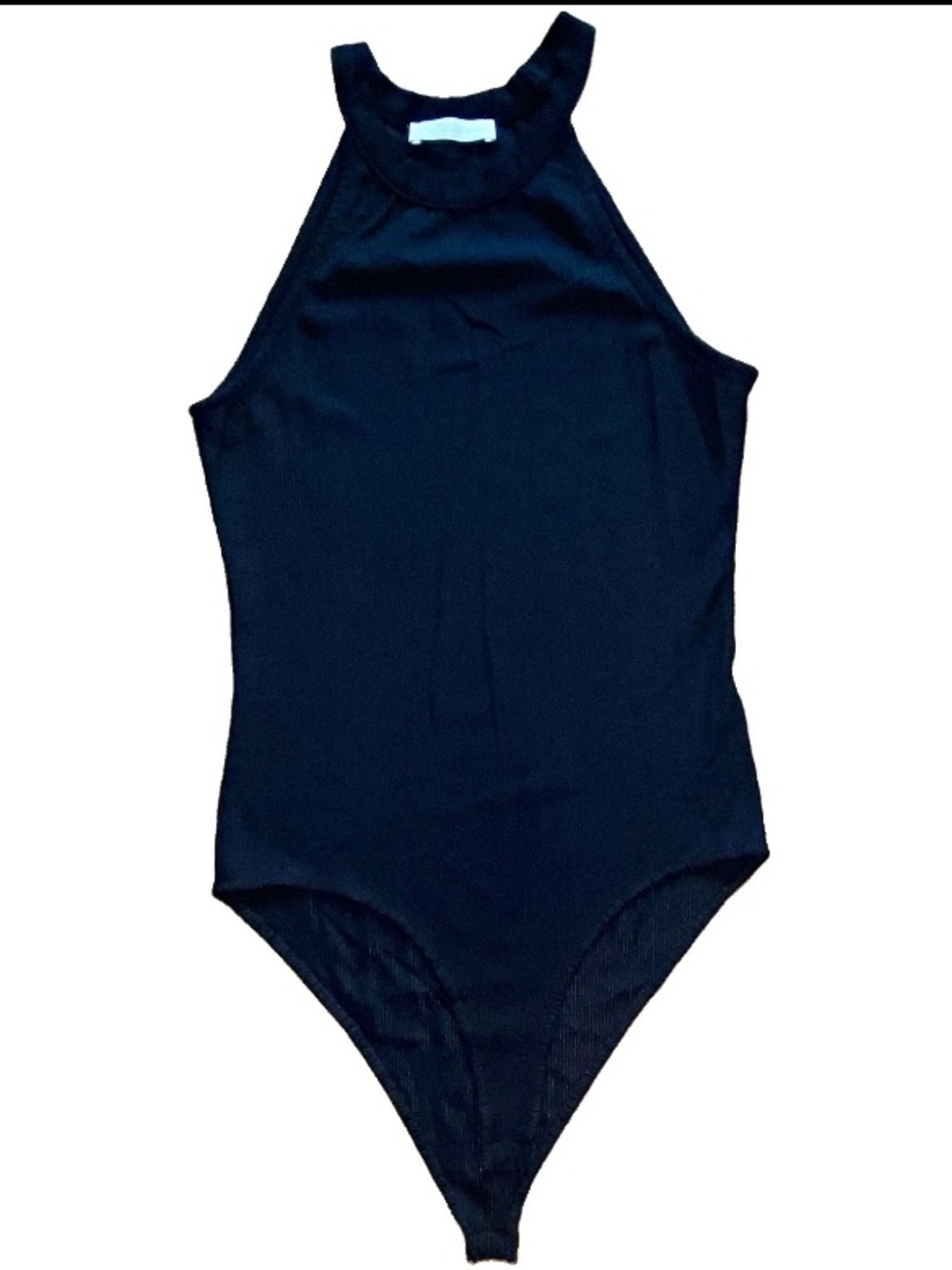 Zara Trafaluc Women's Black Halter Neck Bodysuit Stretch Opaque Solid Size S